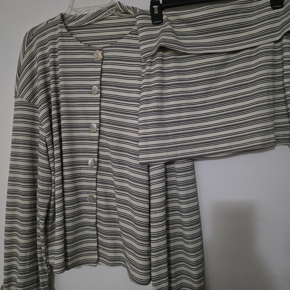 Missguided Black and White Striped Mini Skirt